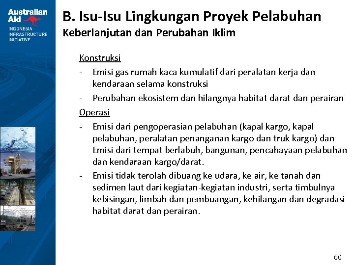 B. Isu-Isu Lingkungan Proyek Pelabuhan Keberlanjutan dan Perubahan Iklim Konstruksi - Emisi gas rumah