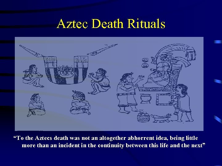 Aztec Death Rituals “To the Aztecs death was not an altogether abhorrent idea, being