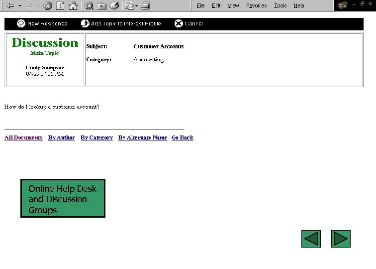 Online Help Desk and Discussion Groups 