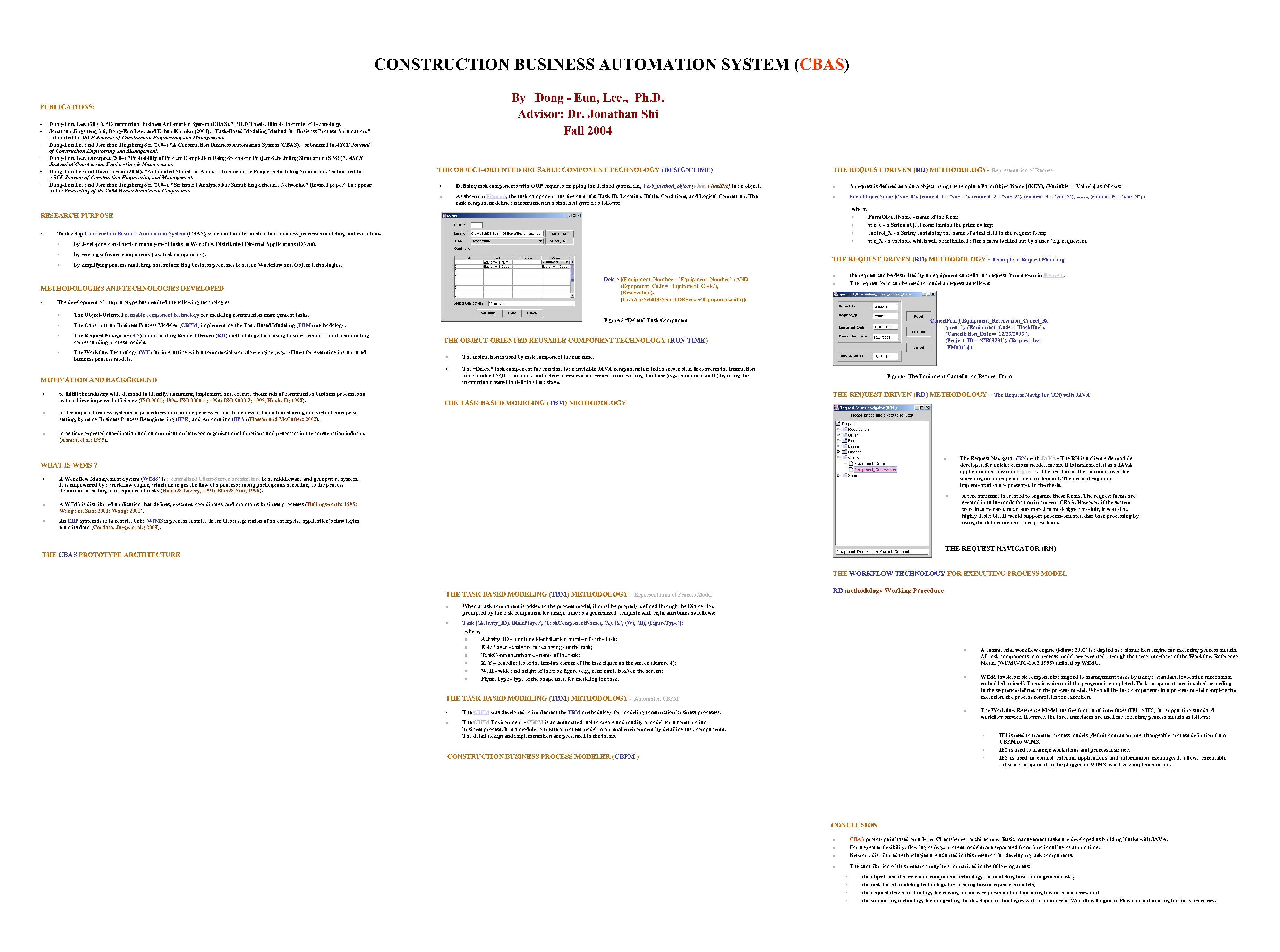 CONSTRUCTION BUSINESS AUTOMATION SYSTEM (CBAS) By Dong - Eun, Lee. , Ph. D. Advisor: