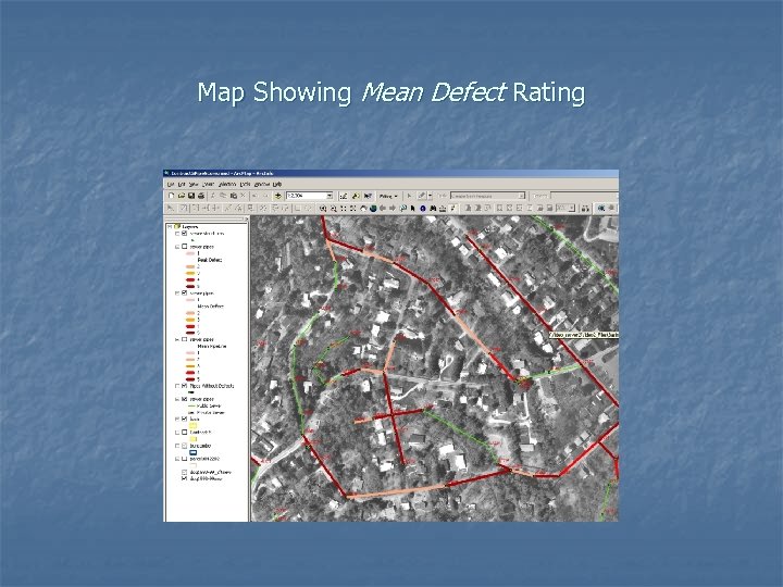 Map Showing Mean Defect Rating 