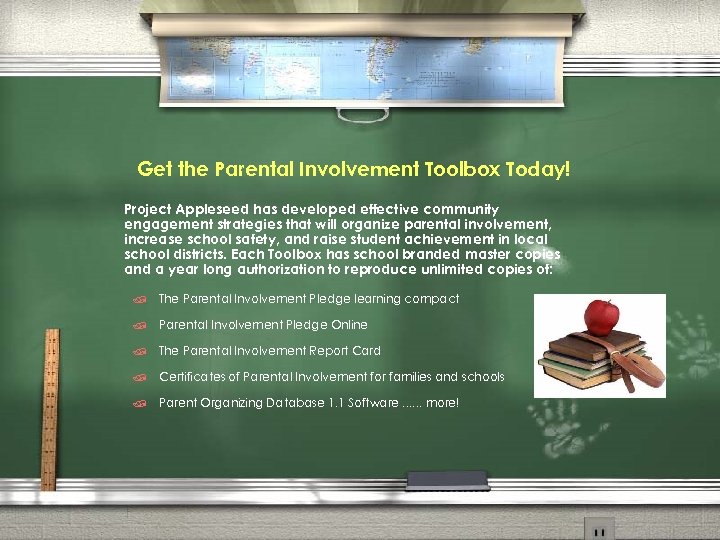 Get the Parental Involvement Toolbox Today! Project Appleseed has developed effective community engagement strategies