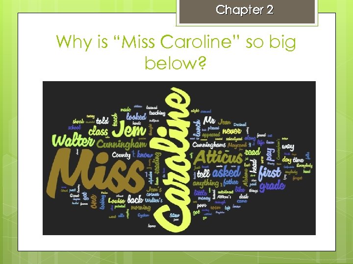 Chapter 2 Why is “Miss Caroline” so big below? 