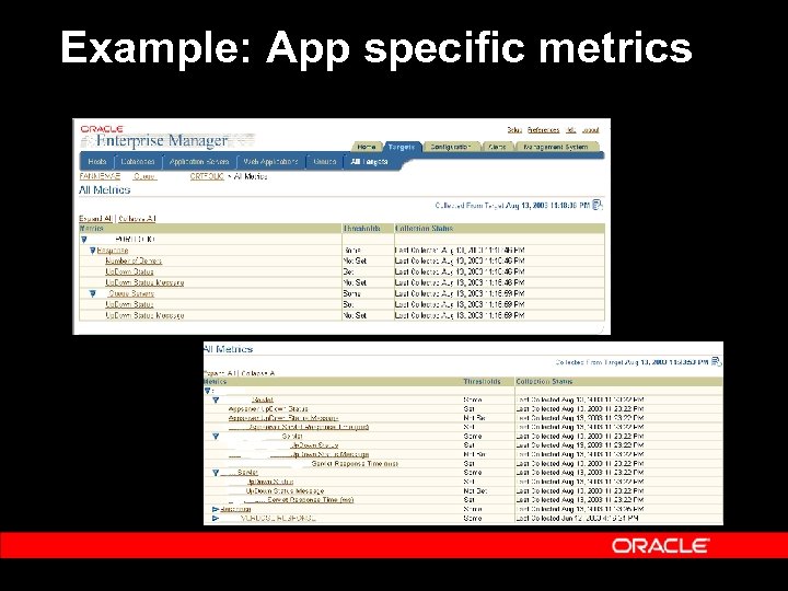Example: App specific metrics 