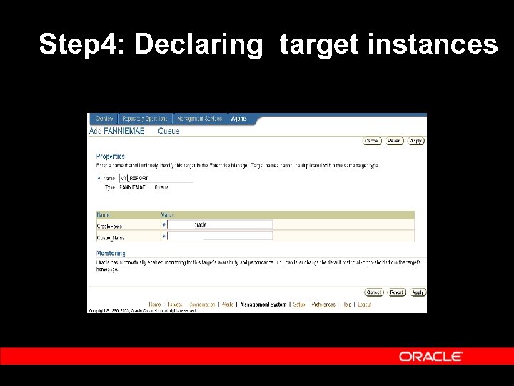 Step 4: Declaring target instances 