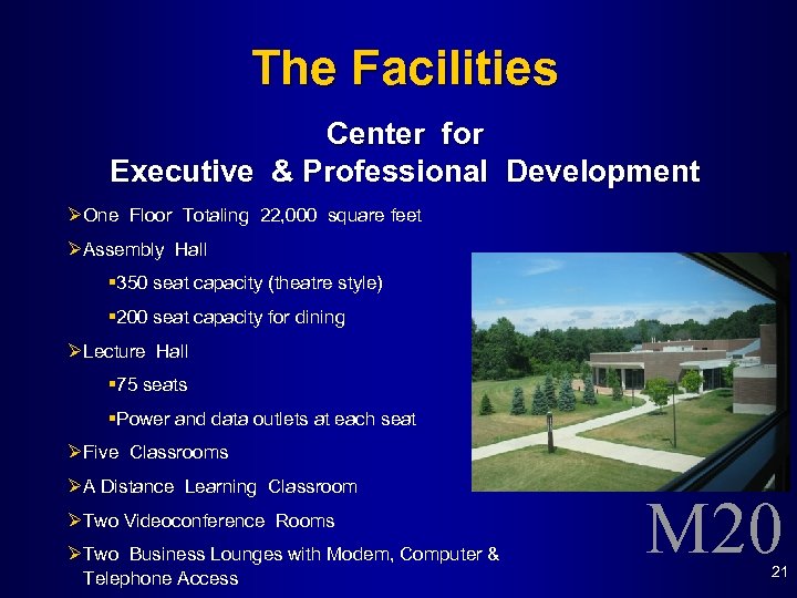 The Facilities Center for Executive & Professional Development ØOne Floor Totaling 22, 000 square