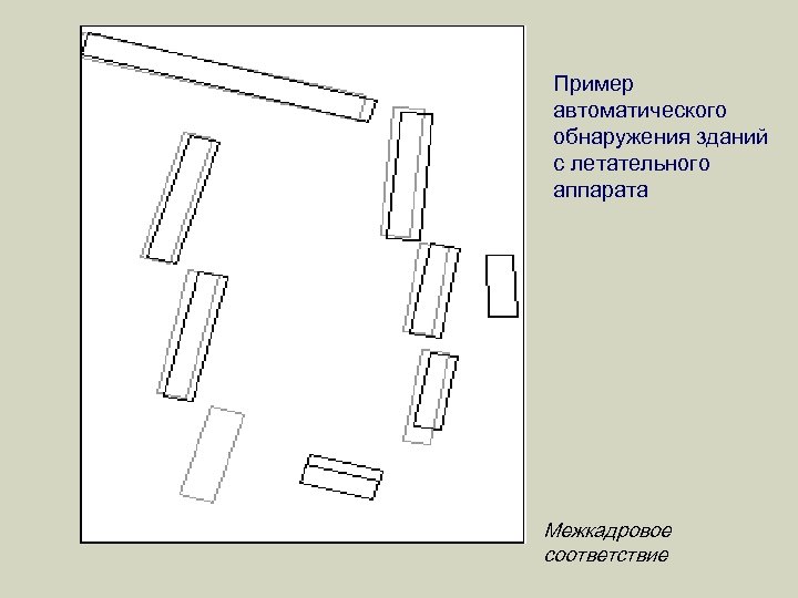 Пример автоматического обнаружения зданий с летательного аппарата Межкадровое соответствие 