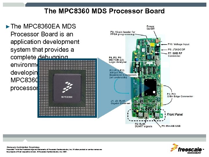 The MPC 8360 MDS Processor Board ►The MPC 8360 EA MDS Processor Board is