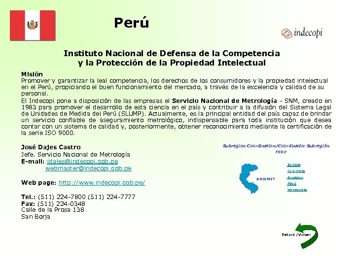 Perú Instituto Nacional de Defensa de la Competencia y la Protección de la Propiedad