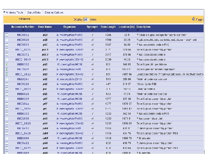 genolist results 