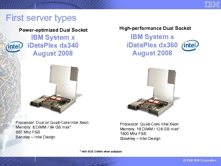 First server types Power-optimized Dual Socket High-performance Dual Socket IBM System x i. Data.