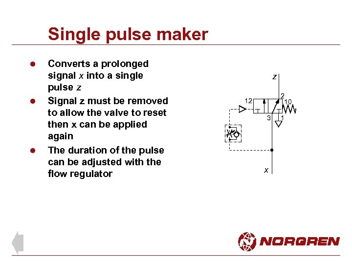 Single pulse maker l l l Converts a prolonged signal x into a single
