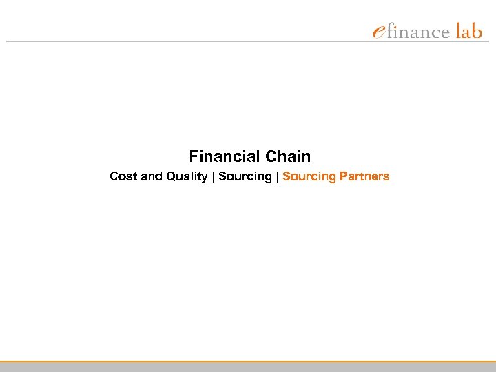 Financial Chain Cost and Quality | Sourcing Partners 