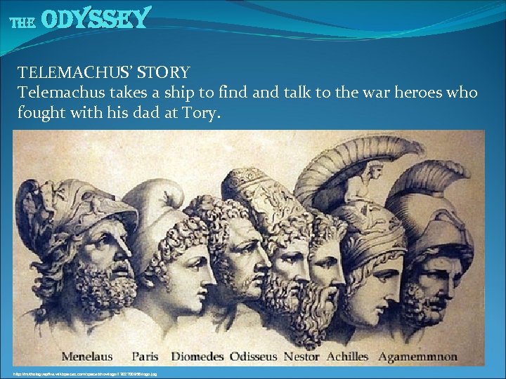 The Odyssey TELEMACHUS’ STORY Telemachus takes a ship to find and talk to the