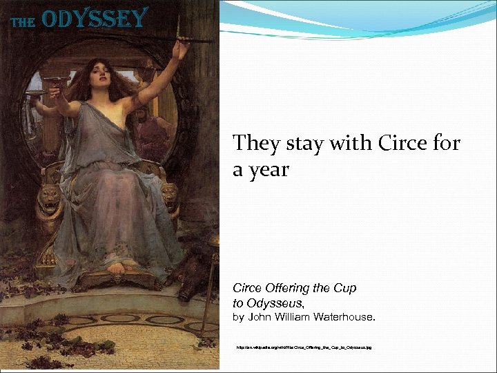 The Odyssey They stay with Circe for a year Circe Offering the Cup to