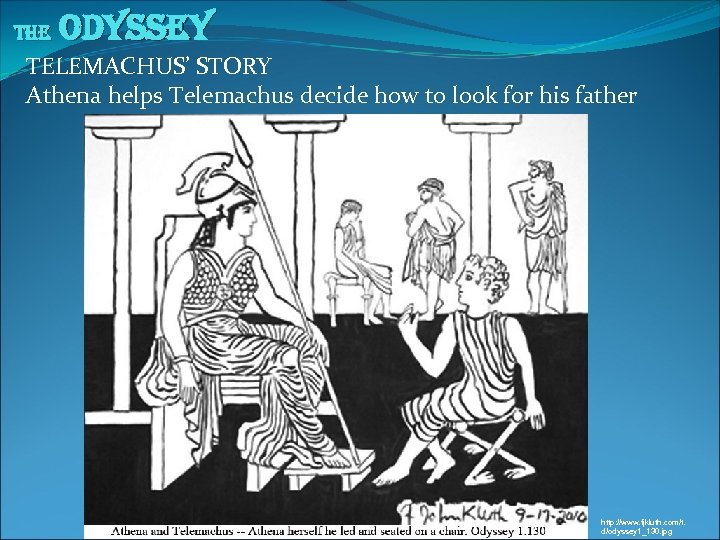 The Odyssey TELEMACHUS’ STORY Athena helps Telemachus decide how to look for his father