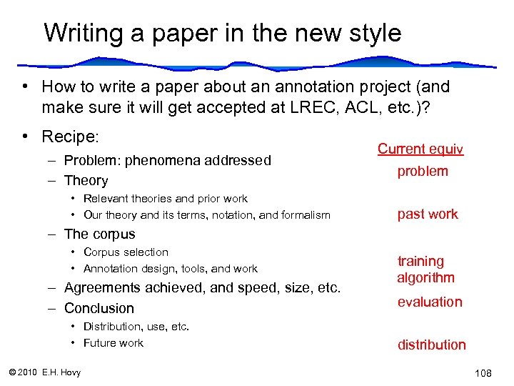 Writing a paper in the new style • How to write a paper about