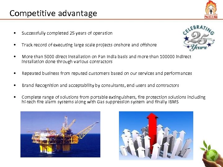 Competitive advantage • Successfully completed 25 years of operation • Track record of executing