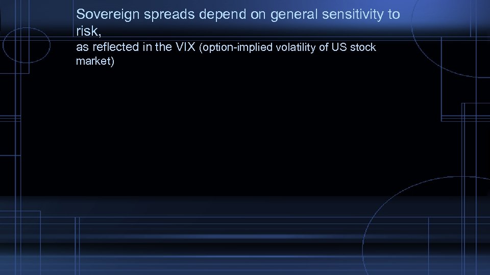 Sovereign spreads depend on general sensitivity to risk, as reflected in the VIX (option-implied