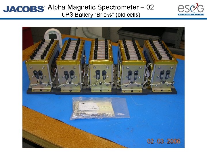 Alpha Magnetic Spectrometer – 02 UPS Battery “Bricks” (old cells) 