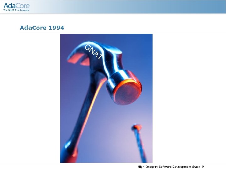 Ada. Core 1994 GN AT High-Integrity Software Development Stack 9 
