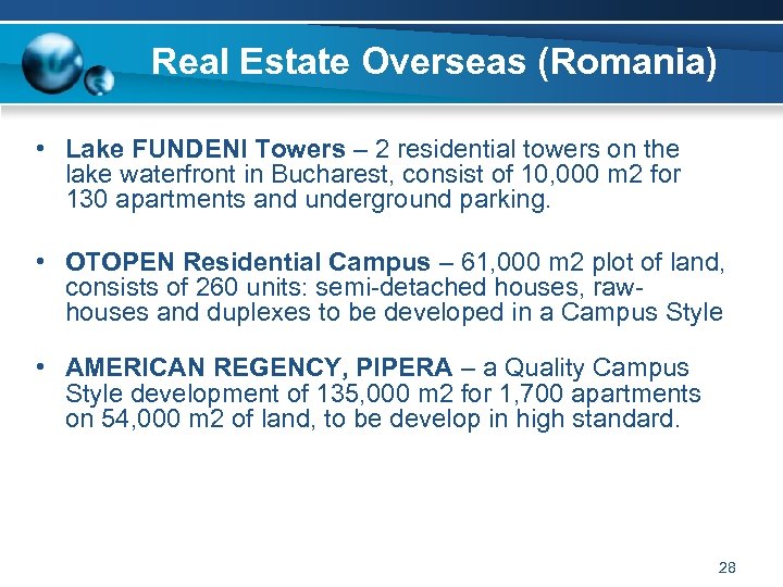 Real Estate Overseas (Romania) • Lake FUNDENI Towers – 2 residential towers on the
