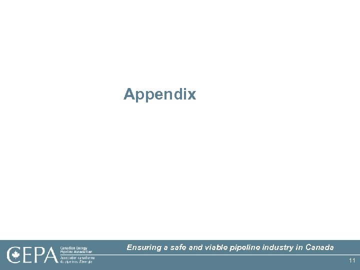 Appendix Ensuring a safe and viable pipeline industry in Canada 11 
