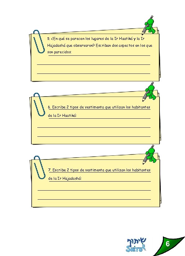 5. ¿En qué se parecen los lugares de la Ir Haatiká y la Ir