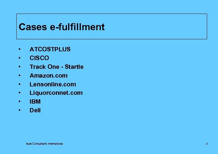 Cases e-fulfillment • • ATCOSTPLUS CISCO Track One - Startle Amazon. com Lensonline. com