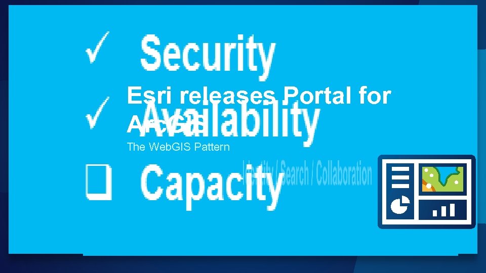 Esri releases Portal for Arc. GIS The Web. GIS Pattern 