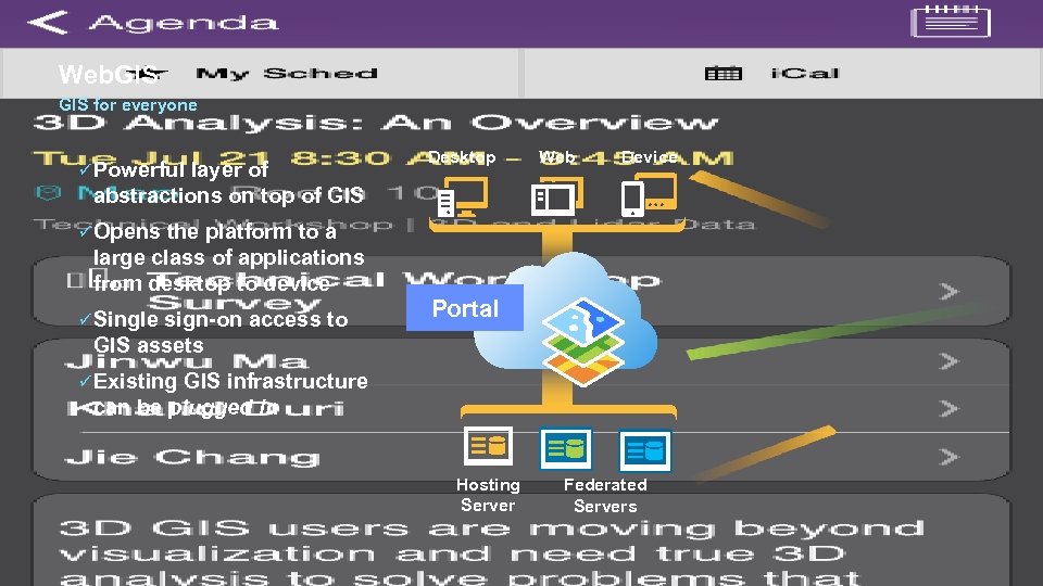 Web. GIS for everyone ü Powerful layer of Desktop Web Device abstractions on top