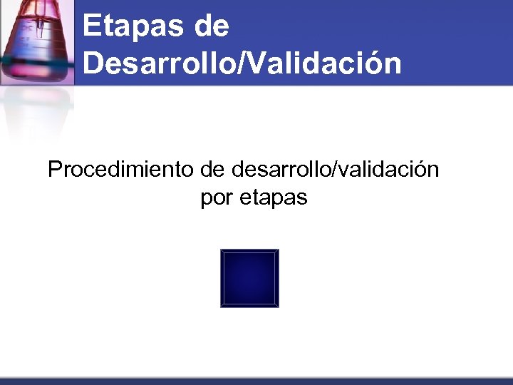 Etapas de Desarrollo/Validación Procedimiento de desarrollo/validación por etapas 