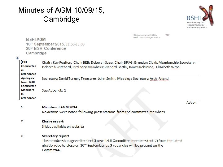 Minutes of AGM 10/09/15, Cambridge 