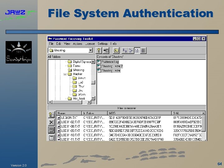 File System Authentication Version 2. 0 64 