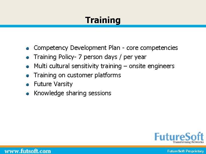 Training Competency Development Plan - core competencies Training Policy- 7 person days / per