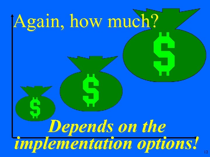 Again, how much? Depends on the implementation options! 12 