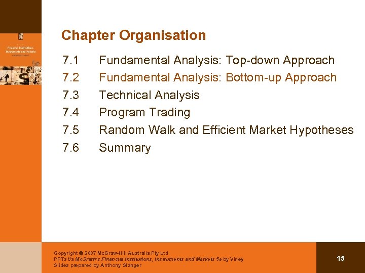 Chapter Organisation 7. 1 7. 2 7. 3 7. 4 7. 5 7. 6