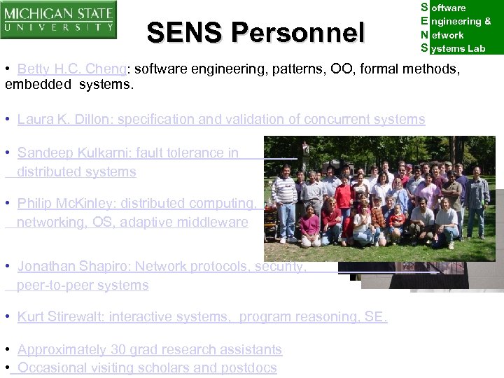 SENS Personnel S oftware E ngineering & N etwork S ystems Lab • Betty