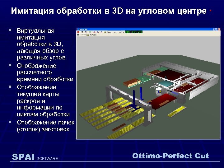 Имитация обработки в 3 D на угловом центре * § Виртуальная § § §