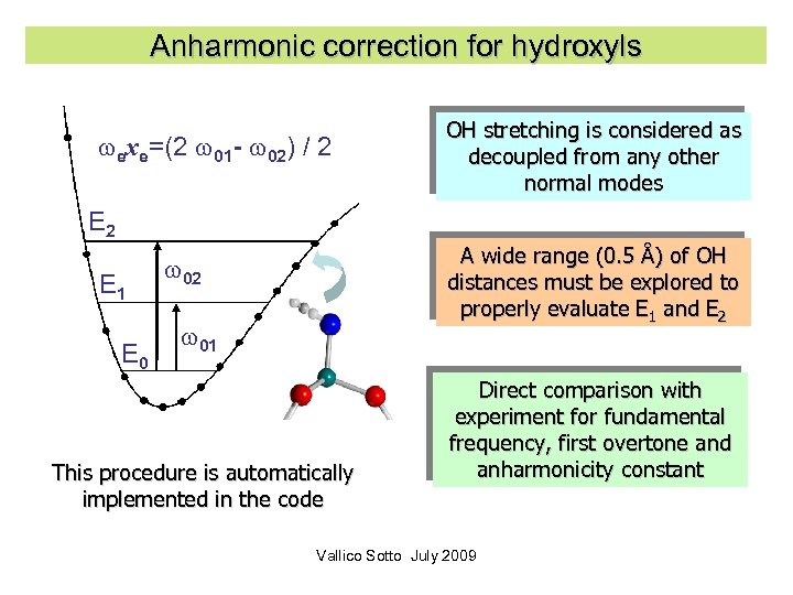 Anharmonic correction for hydroxyls exe=(2 01 - 02) / 2 OH stretching is considered