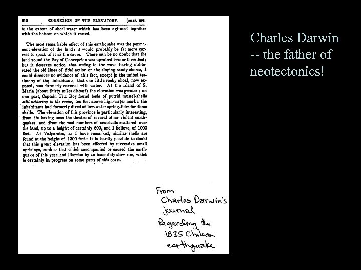 Charles Darwin -- the father of neotectonics! 