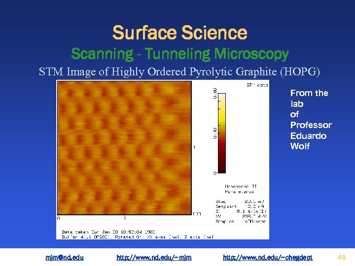 Surface Science Scanning - Tunneling Microscopy STM Image of Highly Ordered Pyrolytic Graphite (HOPG)