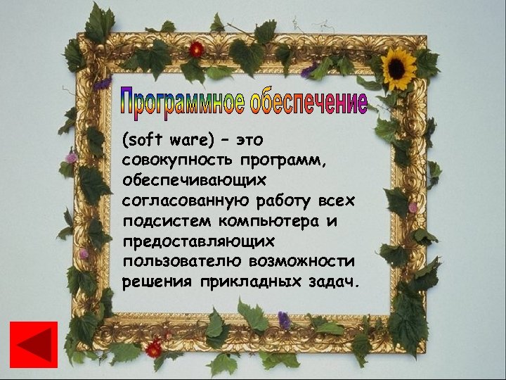 (soft ware) – это совокупность программ, обеспечивающих согласованную работу всех подсистем компьютера и предоставляющих