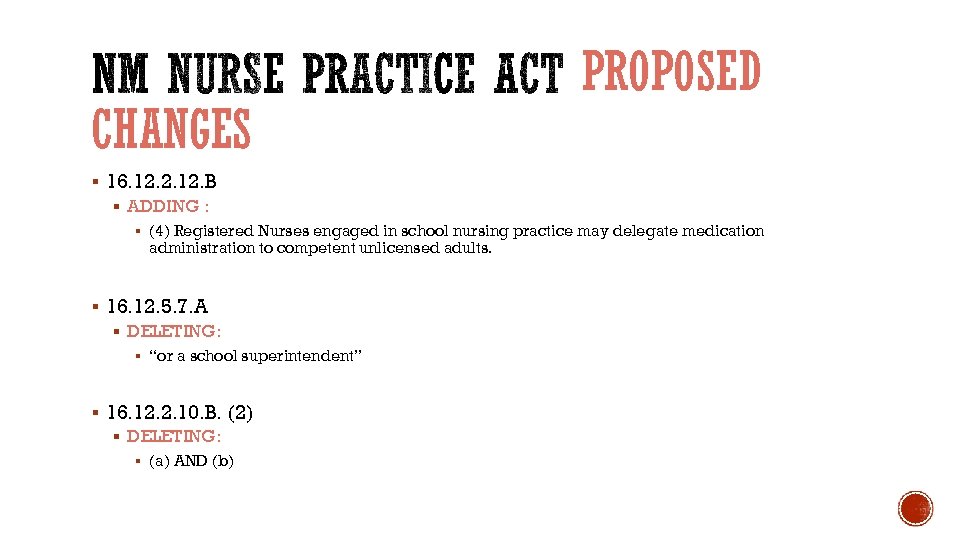 CHANGES PROPOSED § 16. 12. 2. 12. B § ADDING : § (4) Registered