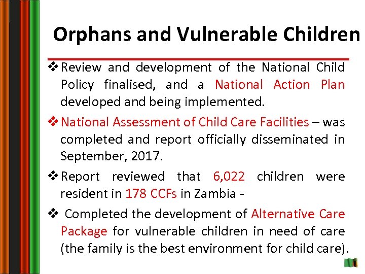 Orphans and Vulnerable Children v Review and development of the National Child Policy finalised,