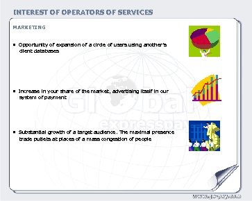 INTEREST OF OPERATORS OF SERVICES MARKETING • Opportunity of expansion of a circle of