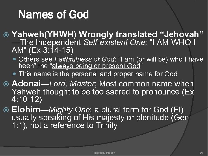Names of God Yahweh(YHWH) Wrongly translated “Jehovah” —The Independent Self-existent One: “I AM WHO