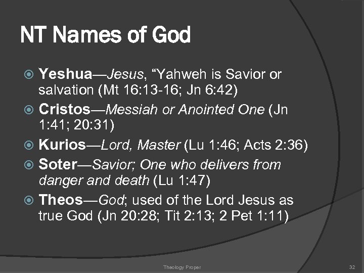 NT Names of God Yeshua—Jesus, “Yahweh is Savior or salvation (Mt 16: 13 -16;