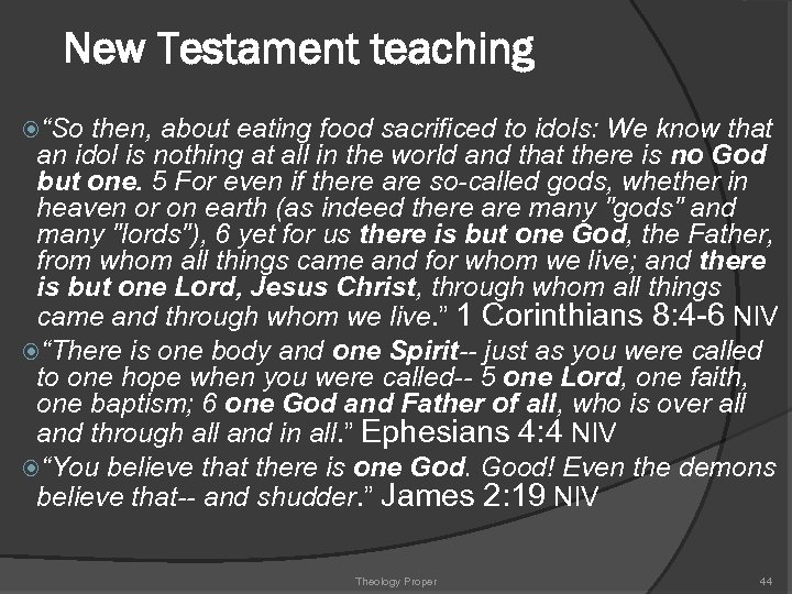 New Testament teaching “So then, about eating food sacrificed to idols: We know that