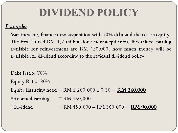 Dividend Policy